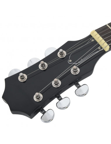 Chitarra Elettrica da Bambini con Custodia Marrone Nera 3/4 30"