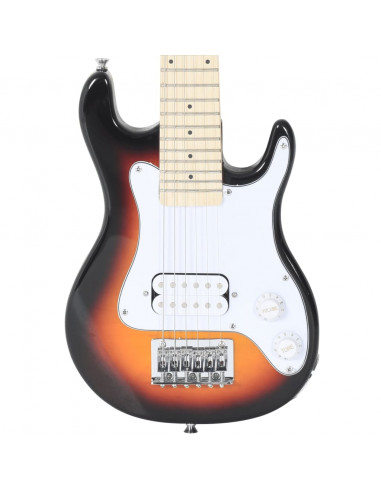 Chitarra Elettrica Bambini con Custodia Marrone Bianca 3/4 30"