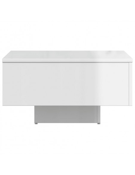 Tavolino Salotto Bianco Lucido 60x60x31,5 cm Legno Multistrato