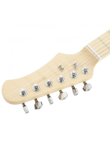 Chitarra Elettrica Bambini con Custodia Marrone Bianca 3/4 30"
