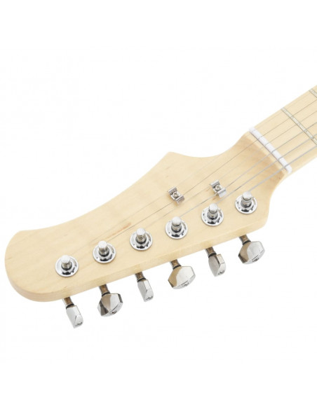 Chitarra Elettrica Bambini con Custodia Marrone Bianca 3/4 30"