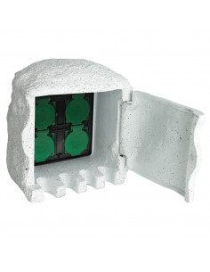 Presa Elettrica da Esterno 4 Spine Impermeabile Resina Bianca 2