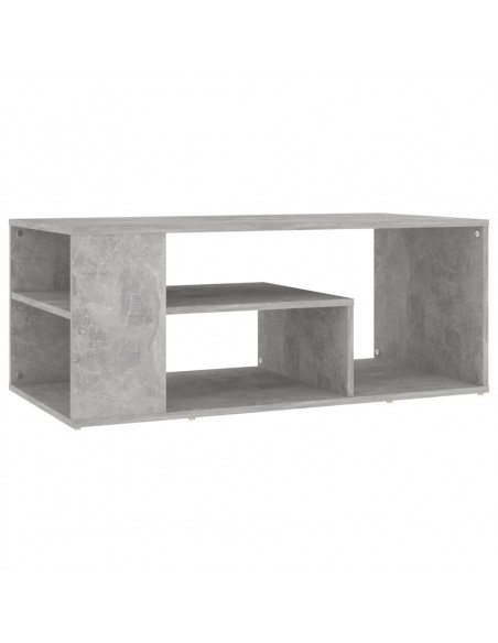 Tavolino Salotto Grigio Cemento 100x50x40 cm Legno Multistrato