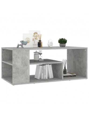 Tavolino Salotto Grigio Cemento 100x50x40 cm Legno Multistrato