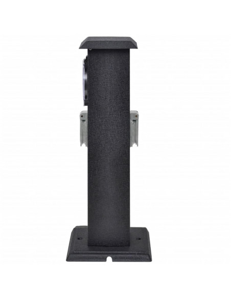 Presa Elettrica da Giardino a Pilastro Nero con Timer