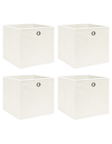 Scatole Portaoggetti 4pz Bianche 32x32x32 cm Tessuto