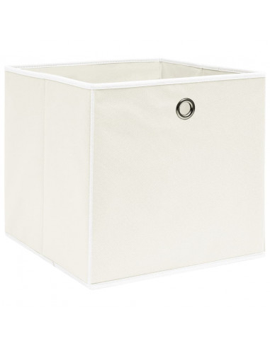 Scatole Portaoggetti 4pz Bianche 32x32x32 cm Tessuto