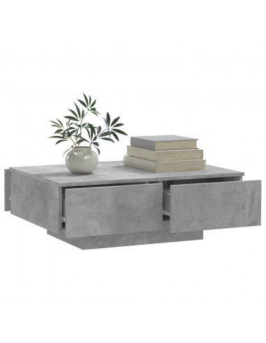 Tavolino da Salotto Grigio Cemento 90x60x31cm Legno Multistrato