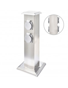 Presa Elettrica da Giardino a Pilastro in Acciaio Inossidabile 2
