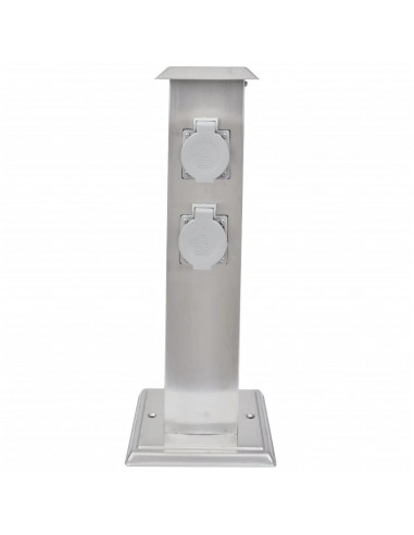 Presa Elettrica da Giardino a Pilastro in Acciaio Inossidabile