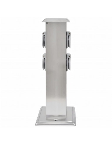 Presa Elettrica da Giardino a Pilastro in Acciaio Inossidabile