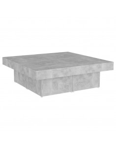 Tavolino da Salotto Grigio Cemento 90x90x28cm Legno Multistrato 2