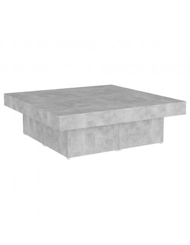 Tavolino da Salotto Grigio Cemento 90x90x28cm Legno Multistrato