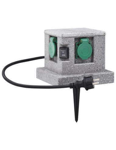 Presa Elettrica da Giardino con Sensore di Luce in Plastica