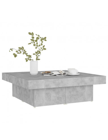 Tavolino da Salotto Grigio Cemento 90x90x28cm Legno Multistrato