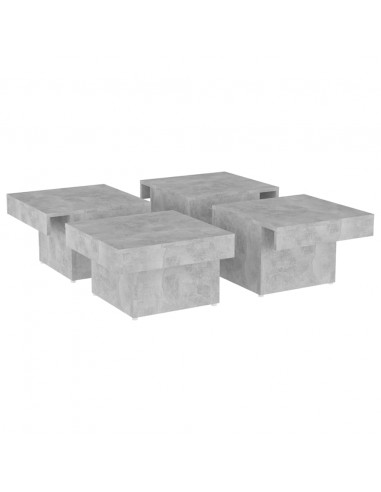 Tavolino da Salotto Grigio Cemento 90x90x28cm Legno Multistrato