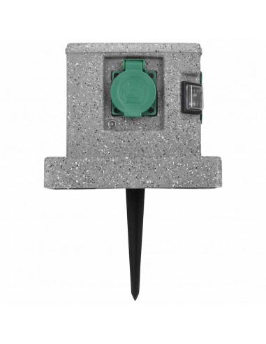 Presa Elettrica da Giardino con Sensore di Luce in Plastica