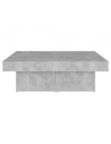 Tavolino da Salotto Grigio Cemento 90x90x28cm Legno Multistrato