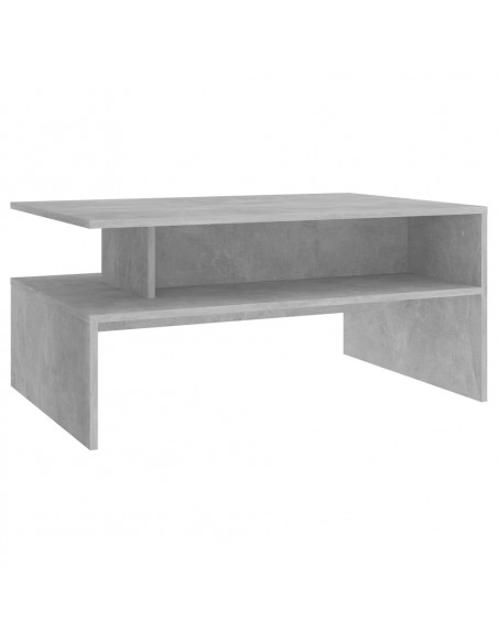 Tavolino da Salotto Grigio Cemento 90x60x42,5 cm in Truciolato