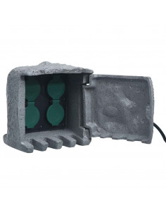 Presa da Esterno 4 Spine Resistente all'Acqua Poliresina Grigia 2