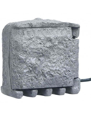 Presa da Esterno 4 Spine Resistente all'Acqua Poliresina Grigia