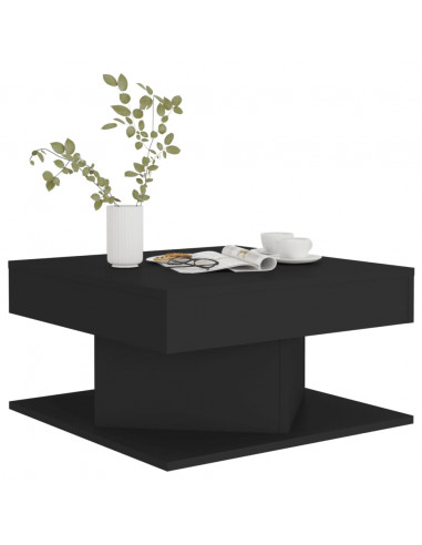 Tavolino da Salotto Nero 57x57x30 cm in Legno Multistrato