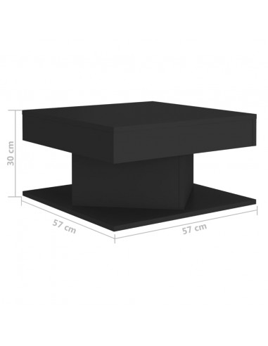 Tavolino da Salotto Nero 57x57x30 cm in Legno Multistrato