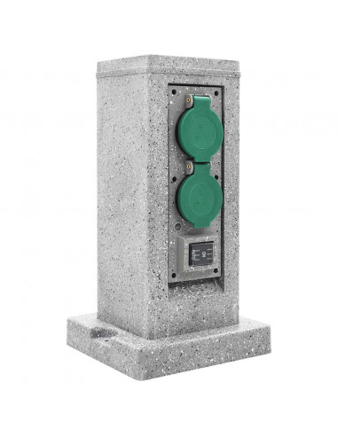 Presa Elettrica da Giardino con Sensore Luce Verticale Plastica