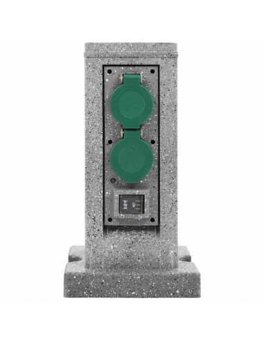 Presa Elettrica da Giardino con Sensore Luce Verticale Plastica