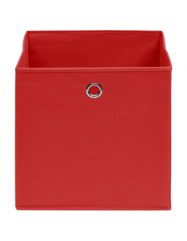 Scatole Portaoggetti 4pz Rosse 32x32x32 cm Tessuto