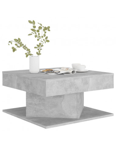 Tavolino da Salotto Grigio Cemento 57x57x30cm Legno Multistrato