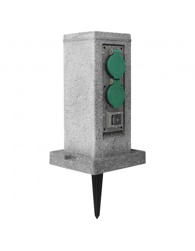 Presa Elettrica da Giardino con Sensore Luce Verticale Plastica