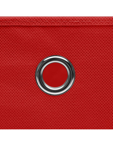 Scatole Portaoggetti 4pz Rosse 32x32x32 cm Tessuto