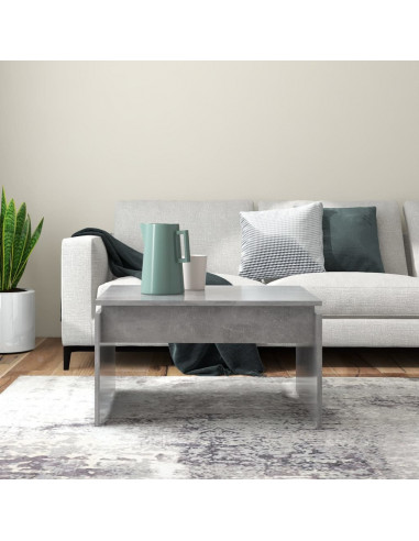 Tavolino da Salotto Grigio Cemento 68x50x38cm Legno Multistrato