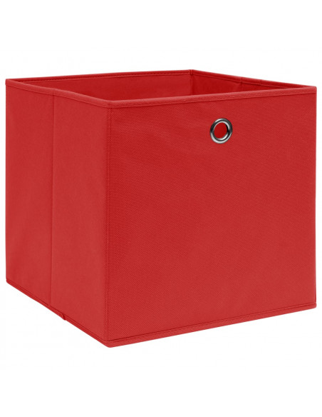 Scatole Portaoggetti 10pz Rosse 32x32x32 cm Tessuto
