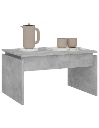 Tavolino da Salotto Grigio Cemento 68x50x38cm Legno Multistrato