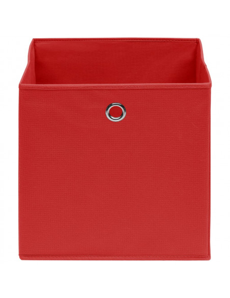 Scatole Portaoggetti 10pz Rosse 32x32x32 cm Tessuto