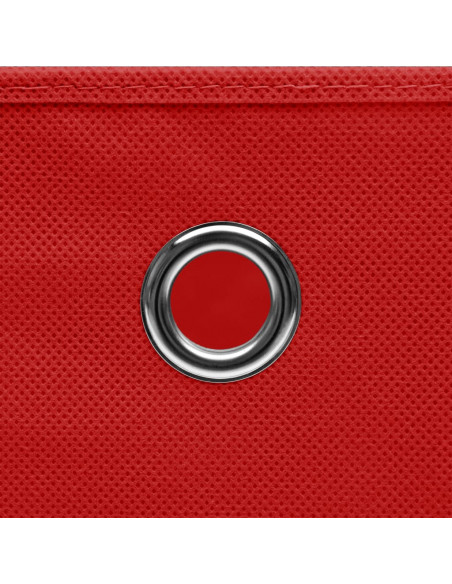 Scatole Portaoggetti 10pz Rosse 32x32x32 cm Tessuto