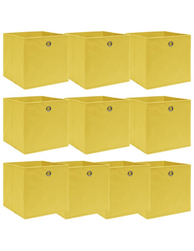 Scatole Portaoggetti 10pz Gialle 32x32x32 cm Tessuto