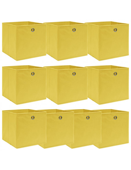 Scatole Portaoggetti 10pz Gialle 32x32x32 cm Tessuto