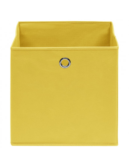 Scatole Portaoggetti 10pz Gialle 32x32x32 cm Tessuto