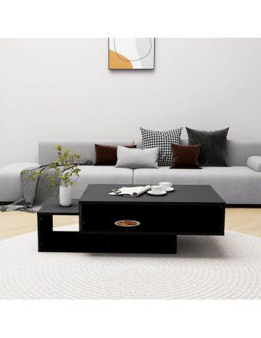 Tavolino da Salotto Nero 105x55x32 cm in Truciolato