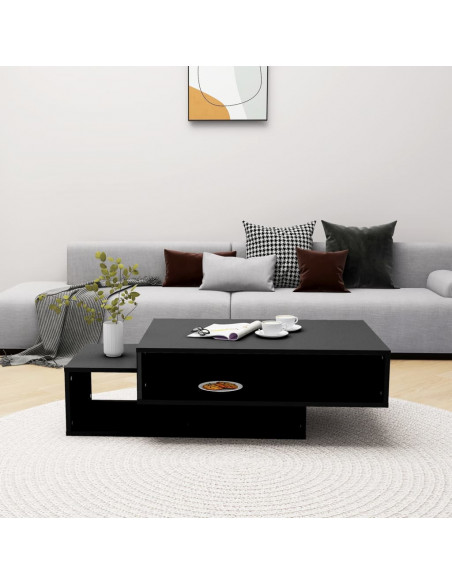 Tavolino da Salotto Nero 105x55x32 cm in Truciolato