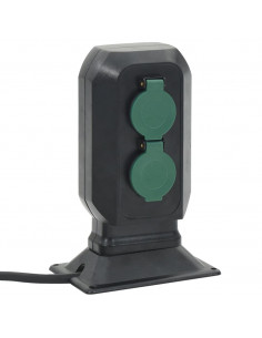 Presa da Esterno con Picchetto 2 Vie Nera e Verde 15,5x11x24cm 2