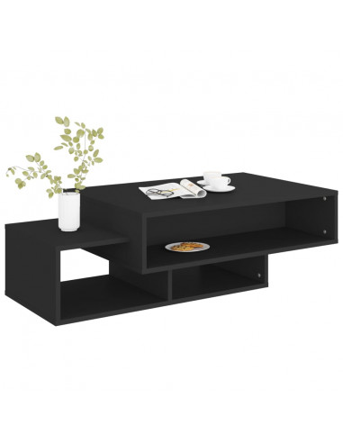 Tavolino da Salotto Nero 105x55x32 cm in Truciolato