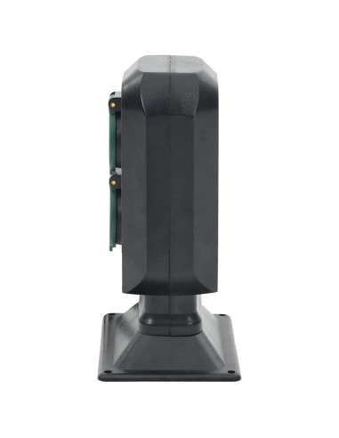 Presa da Esterno con Picchetto 2 Vie Nera e Verde 15,5x11x24cm