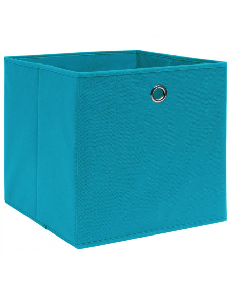 Scatole Portaoggetti 4pz Azzurre 32x32x32 cm Tessuto