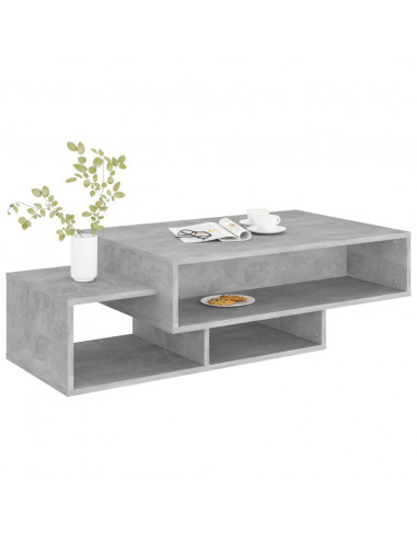 Tavolino da Salotto Grigio Cemento 105x55x32 cm in Truciolato