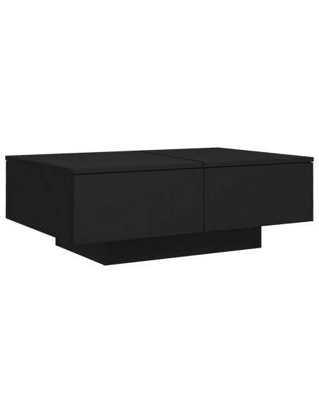 Tavolino da Salotto Nero 90x60x31 cm in Legno Multistrato