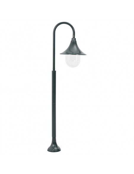 Lampione da Giardino E27 120 cm Alluminio Verde Scuro